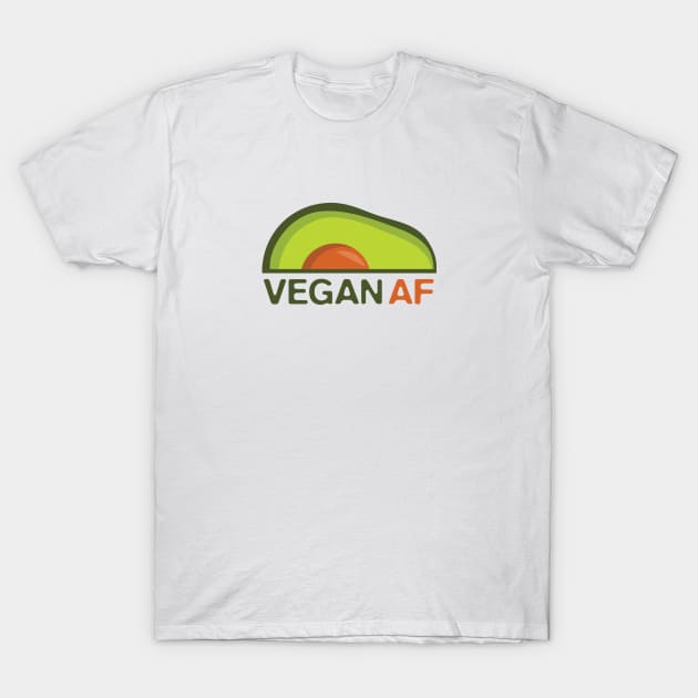 Vegan AF / Funny Vegan / Avocado Vegan / Retro Vegan / Vintage Vegan T-Shirt by monicasan